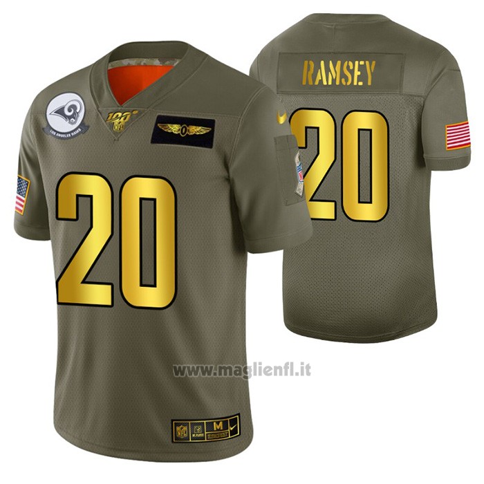 Maglia NFL Limited Los Angeles Rams Jalen Ramsey 2019 Salute To Service Verde1